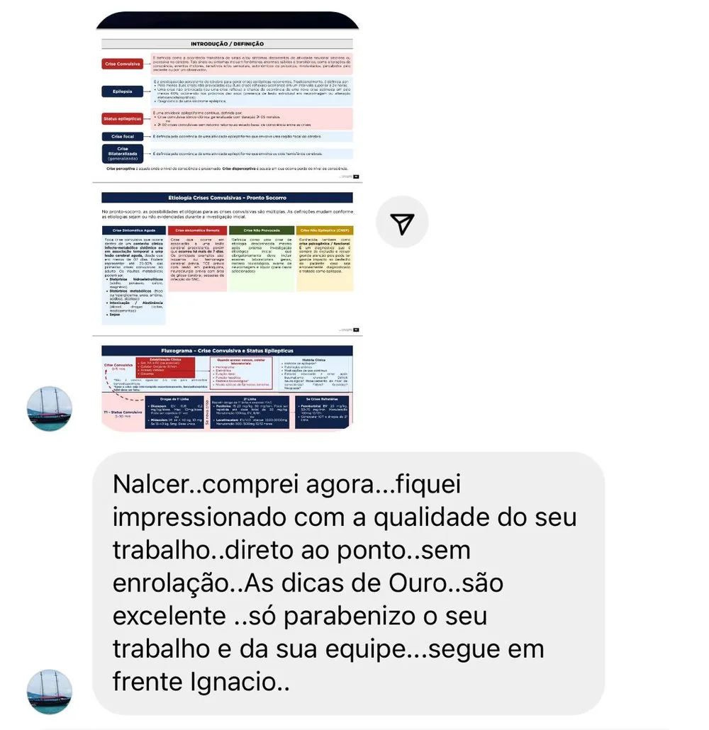 Aluno impressionado com a qualidade do manual e as dicas de ouro